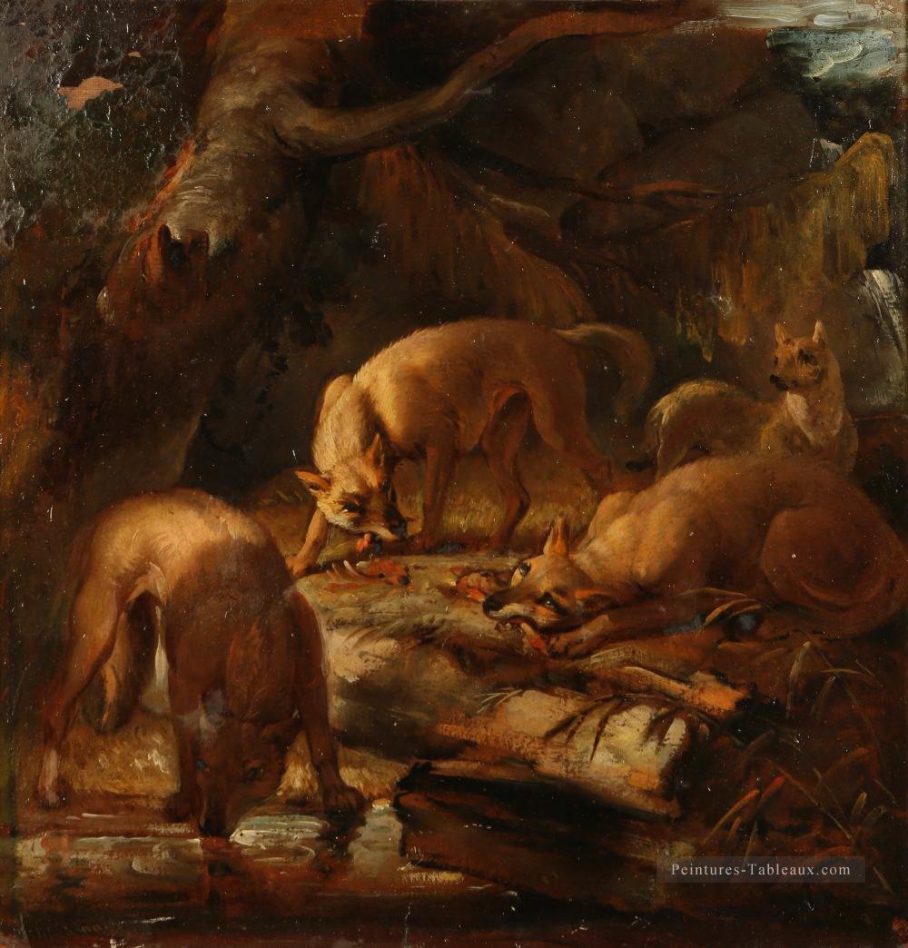 Quatre chiens dans une forêt Philip Reinagle Peintures à l'huile